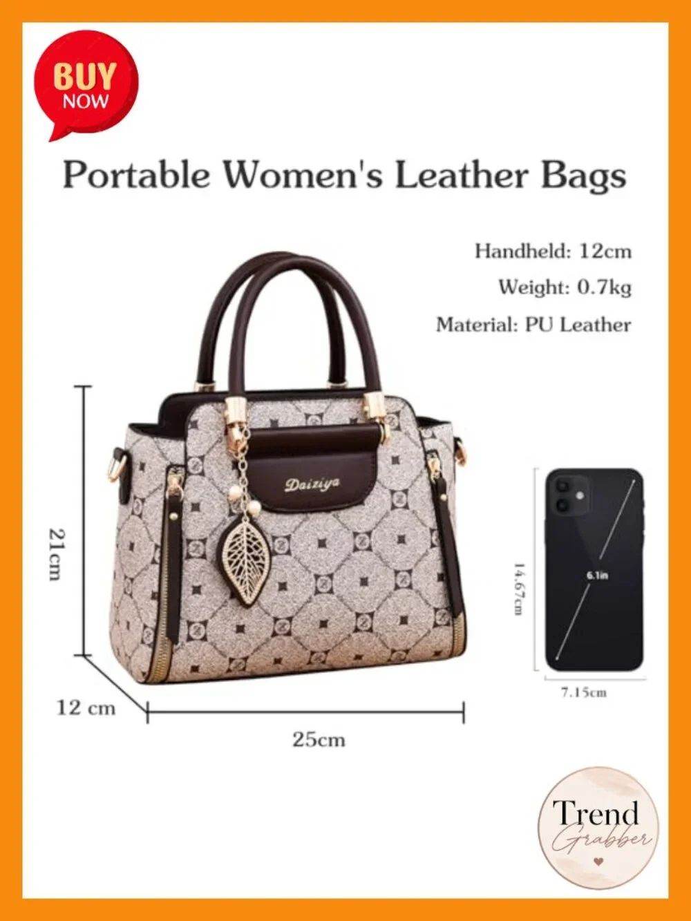 PU Leather Shoulder Bag Crossbody Top-Handle Tote Women's Handbag with Multiple